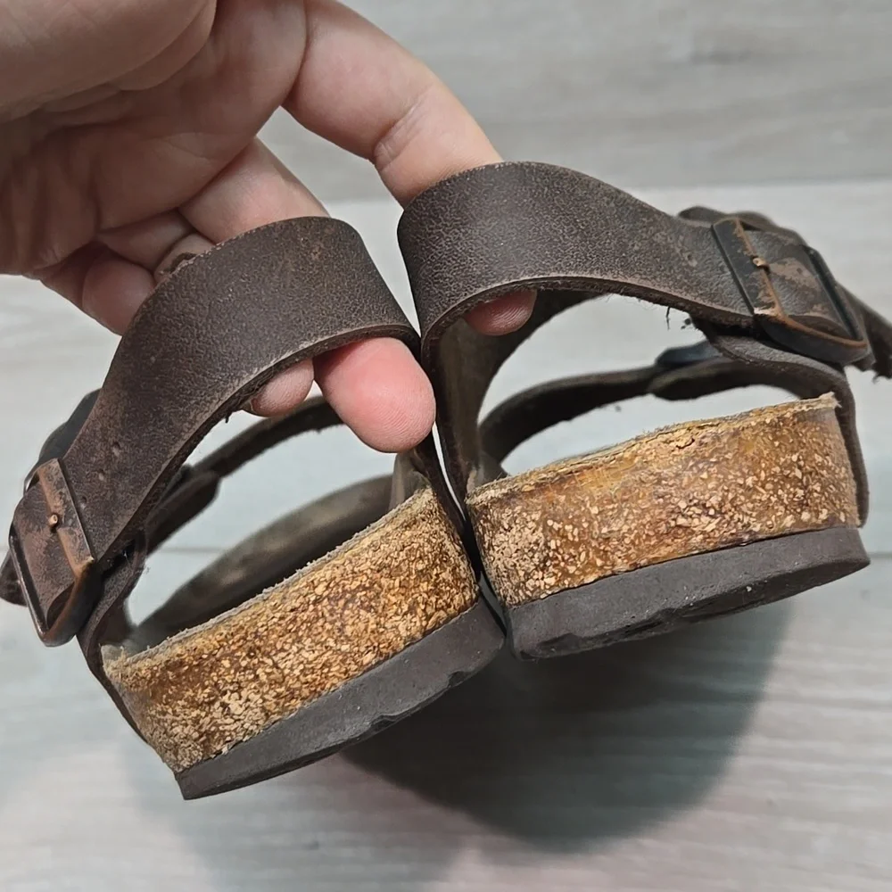 Birkenstock Women Milano Brown Suede Sandals Shoes Sz 36/5 Narrow